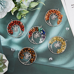 1 ensemble de grands pendentifs en pierres naturelles mélangées&nbsp;PALLOY-FH0001-85