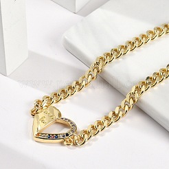 Bracelets à maillons en laiton avec zircone cubique de micro pave&nbsp;BJEW-M050-06G-02