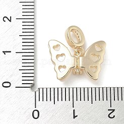 Messing Pavé weiße Muschel Schmetterling europäische Anhänger&nbsp;KK-M308-13G