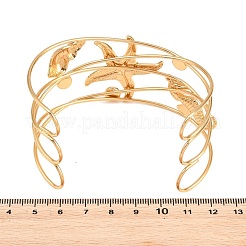 Armreifen aus Edelstahl 304 und Kunststoff mit Perlen&nbsp;BJEW-H641-06G