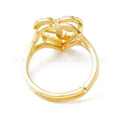 Verstellbare Ringe aus echtem 18 Karat vergoldetem Messing&nbsp;RJEW-M139-18P
