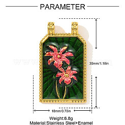 Pendentifs en acier inoxydable 304 émaillés&nbsp;STAS-OY003-83G