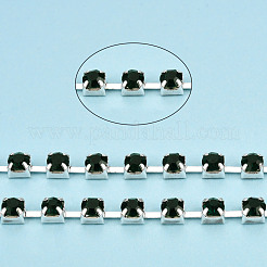 Chaînes strass en laiton plaqué argent&nbsp;CHC-N020-11C