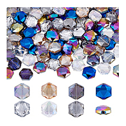 120 pièces 8 couleurs galvanoplastie perles de verre brins&nbsp;EGLA-PH0001-69