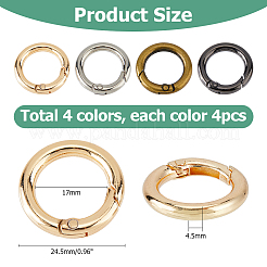 24 anneaux de porte à ressort en alliage de 4 couleurs.&nbsp;FIND-HS0001-26C