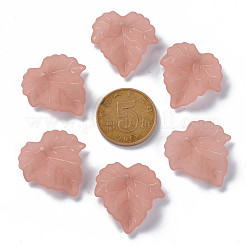Trasparente satinato pendenti foglia acriliche&nbsp;X-PAF002Y-6