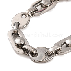 Bracciali a catena ovale in acciaio inossidabile 201 anti-appannamento&nbsp;BJEW-B078-79P