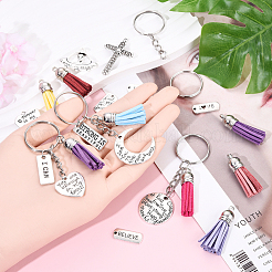 DIY Schlüsselanhänger-Sets aus Legierungsanhängern&nbsp;DIY-YW0011-42