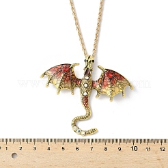Colliers avec pendentif dragon en alliage émaillé&nbsp;NJEW-V005-01AG-01