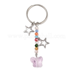 4 porte-clés pendentif papillon en verre&nbsp;KEYC-JKC01205