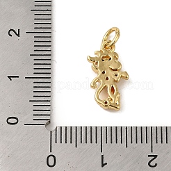 Pendentifs en laiton micro pavé de zircons cubiques rouges&nbsp;KK-R162-020A-G