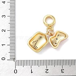 Messing mikro pflastern klare kubik zirkonia europäische baumeln charme&nbsp;KK-K368-35G