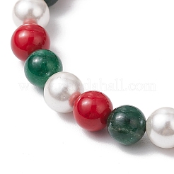 3 stücke 3 arten weihnachten serie natürliche fuchsite & mashan jade perlen stretch-armbänder&nbsp;BJEW-TA00663