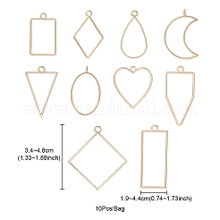 10pcs pendentifs à lunette ouverte en alliage&nbsp;PALLOY-YWC0002-02LG