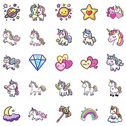 50 x Papieraufkleber mit Cartoon-Einhorn.&nbsp;STIC-C012-03
