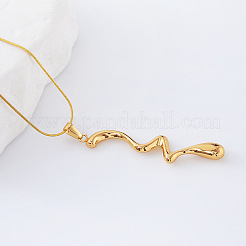 Collier minimaliste à pendentif torsadé irrégulier en acier inoxydable pour femme&nbsp;PL8939