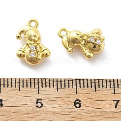 Pendentifs avec zircon cubiques à micro-pavés en laiton&nbsp;KK-U049-04G-07