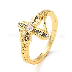 Bagues en laiton avec micro pavé de zircone cubique pour femmes&nbsp;RJEW-K261-11G