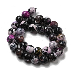 Brins de perles d'agate craquelée de feu naturel à facettes&nbsp;G-F447-12mm-N15
