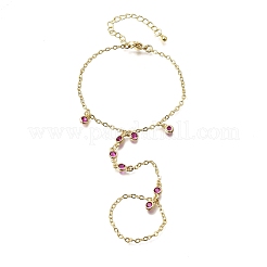 Messing-Armbänder mit Mikropflaster und Zirkonia&nbsp;BJEW-C156-01G-02