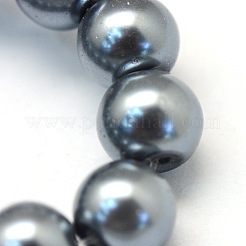 Perles de verre nacrées cuites au four&nbsp;HY-Q003-4mm-12