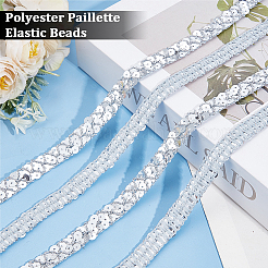 13 m elastische Paillettenperlen aus Polyester&nbsp;OCOR-WH0079-169B