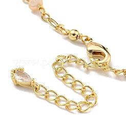 Facettierte Rondell-Gliederarmbänder aus natürlich gefärbtem rotem Kristall&nbsp;BJEW-M315-01G