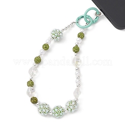 Catena multiuso con strass in argilla polimerica e perline di ematite sintetica&nbsp;HJEW-JM01119