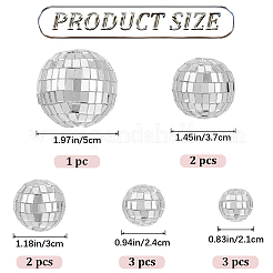 11 décoration de gâteau en forme de boule disco en plastique et en verre&nbsp;FEPA-CP0001-01