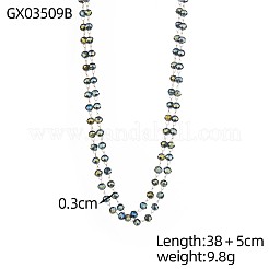 Doppellagige Halsketten aus Edelstahl 304 und GlasUnterlegscheibeperlen für Damen&nbsp;STAS-OY015-50G