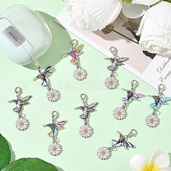 30 pendentif décoratif en alliage émaillé et bois&nbsp;HJEW-YW00524