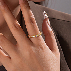 Anillos de dedo de circonita cúbica con micro pavé de latón para mujer&nbsp;UY1275-1