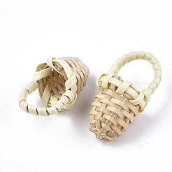 Handgefertigte Anhänger aus Rohrgeflecht / Rattan&nbsp;WOVE-T006-090A