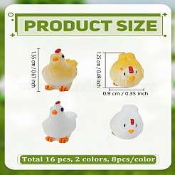 16 pz 2 colori resina pollo micro paesaggio ornamenti scena&nbsp;AJEW-LP0003-37