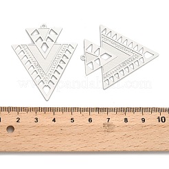 Pendenti con decorazioni in metallo inciso in acciaio inossidabile 304&nbsp;STAS-A113-02P