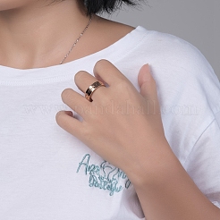 Anillos de dedo de acero inoxidable con palabra hueca&nbsp;FIND-PW0020-13F-RG