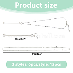 12 stücke 2 stile messing kabel ketten halsketten machen&nbsp;NJEW-HS00014