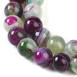 Chapelets de perles en agate à rayures naturelles/agates à bandes&nbsp;G-Z060-A01-A21