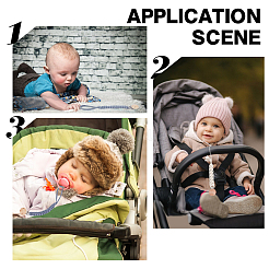 4 porte-tétine en bois de 4 styles pour bébé&nbsp;AJEW-CA0002-10
