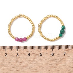 Verstellbare natürlichen Edelstein-Fingerringe&nbsp;RJEW-JR01013