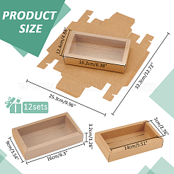 Faltbare Papierschubladenboxen mit durchsichtiger Kunststoffabdeckung&nbsp;CON-WH0095-68A-01
