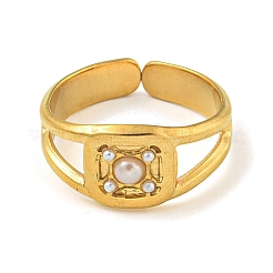 Ionenplattierung (IP) 304 Edelstahl Manschette offene Ringe&nbsp;RJEW-K283-14G