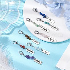 8 Stück 8 Stile Legierung Rechteck mit inspirierendem Wort Anhänger Dekoration&nbsp;HJEW-JM02376
