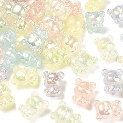 60 Stück 6 Farben UV-Beschichtung Regenbogen schillernde Acrylperlen&nbsp;PACR-CJ0001-22