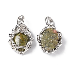 Pendenti Unakite naturali&nbsp;G-P484-03P-02