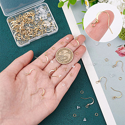 50 Stück echte 18 Karat vergoldete Messing-Horizontalschlaufe mit französischen Ohrringhaken&nbsp;KK-CN0001-81