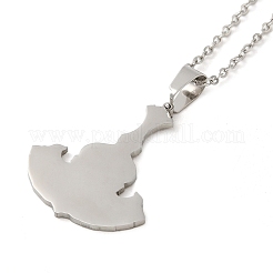 Colliers pendentifs en acier inoxydable 201 anti-ternissement&nbsp;NJEW-G118-04P