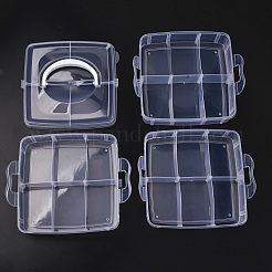 (vente de liquidation défectueuse : rayée) Boîtes de rangement à 3 niveau et 18 grilles en plastique avec poignées en perles&nbsp;CON-XCP0002-60