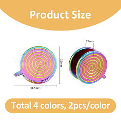 8 Stück 4 Farben 304 Edelstahl Vortex Manschette Ohrringe&nbsp;EJEW-HS0001-14