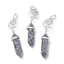 Natürlicher Schneeflocken-Obsidian spitzte große Anhänger&nbsp;G-D0021-01P-25